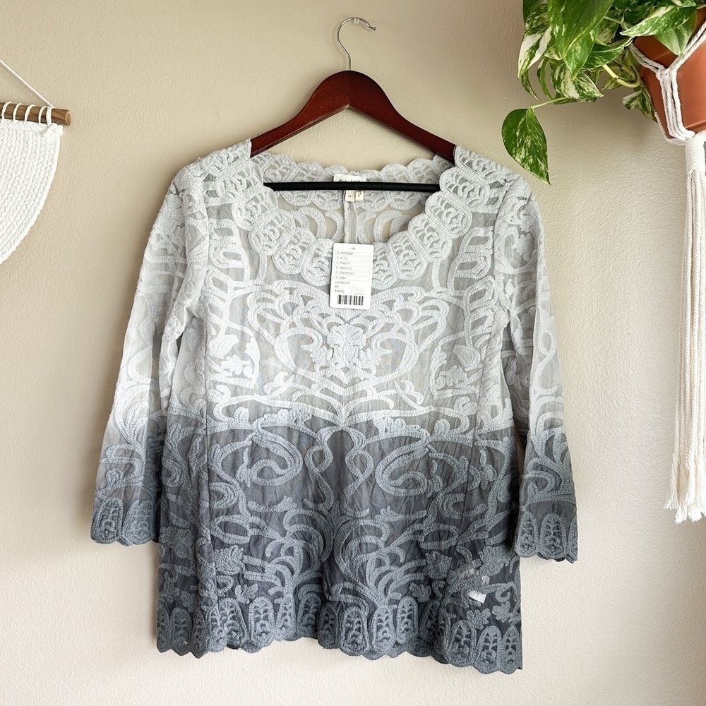 Anthropologie Meadow Rue Lace Ombré Shirt NWT